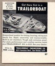 1956 Vintage Ad Trailorboat Aluminum Boats San Rafael,CA - $8.33