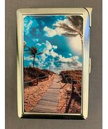 Beach Paradise D1 Cigarette Case with Built in Lighter Metal Wallet SP - €17,09 EUR