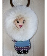 Coach 92796 Leather and Fur Eskimo Keychain Key Fob 92796 NWOT Mink 1 - $42.00