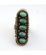 Vintage Beautiful Natural Arizona Green Turquoise Ring free Size Adjustable - $1,390.75 MXN