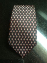 Authentic LN Christian Dior 100% Black  Silk Tie w/ Red and Gray  Diamon... - $1,088.76 MXN