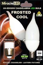 MiracleLED 604500 Ultra Saver 2-Watt Candelabra Frosted Cool Bulb - £7.78 GBP