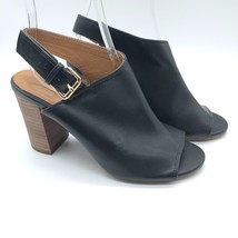 14th &amp; Union Womens Heels Slingback Peep Toe Faux Leather Black Size 5.5 - £19.17 GBP