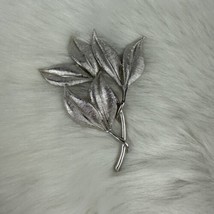 Emmons Silver-Tone Textured Leaf Olive Branch Brooch 4 Inches - £11.12 GBP