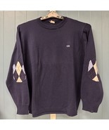Vintage Rosasen Mens Cotton Navy Blue Sweater Argyle Size XL Made In Hon... - €37,94 EUR