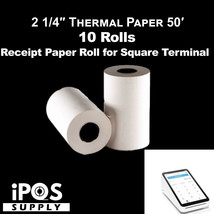 iPOS Supply Receipt Paper 10 Rolls for Square Terminal Credit Card Machine - £7.76 GBP