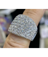 2.50Ct Rund Schliff Cluster Moissanit Herren Verlobungsring 14K Weiß Ver... - €114,55 EUR