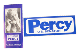 Political Brochure &amp; Sticker Senator Charles Percy The Illinois Advantage 1984 - $18.69