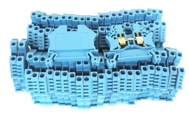 LOT OF 48 EURO 4 TERMINAL BLOCKS BLUE - $25.95