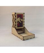 T-Rex Fossil Dice Tower &amp; Tray Red Acrylic Window COMPACT DESIGN Laser C... - $29.69