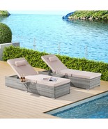 Outdoor Gray PE Rattan Sofa, Deck Chair, Garden Patio Furniture Set - $6,449.53 MXN