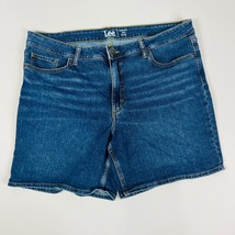 Lee Regular Fit Mid Rise Womens Denim Shorts Plus Size 20 Medium Blue Stretch - £15.10 GBP