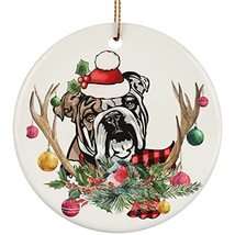 hdhshop24 Cute English Bulldog Dog Love Christmas Ornament Gift Pine Tre... - £15.53 GBP