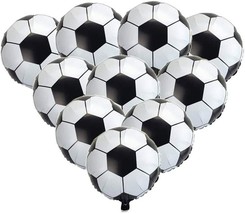 Soccer Balloons, Football Party Supplies, Foil Soccer Balloons,18 Inch, (10pcs) - £13.19 GBP