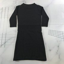 525 America Pullover Kleid Damen Schwarz Strick Geripptes Detail Merino ... - $29.69