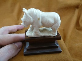 (rhino-9) white Rhinoceros Rhino of shed ANTLER figurine Bali detailed c... - £46.53 GBP