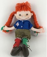 Pippi Longstocking 18&quot; Plush Stuffed Doll Toy Vintage 1988 80s Toys - £31.10 GBP