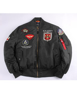 hot new black men's WADDED JACKET Pilot Jacket USAF Army Military Fans A... - $82.00
