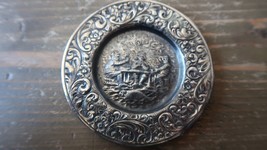 Antique Silver Repousse Drinking Poker Ashtray 3&quot; - $39.59