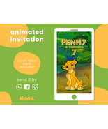 The Lion King Video Invitation Animated, Lion King Digital Birthday Invi... - $13.00