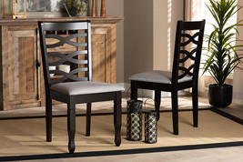 Maliyah Gray Fabric Upholstered Espresso Brown 2Pc Dining Chair Set - $170.00
