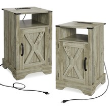 Rustic Farmhouse Wooden Nightstand with Drawer - $199.99