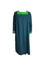 Vintage Carol Brent Montgomery Ward XL Dress Green Blue Floral Lattice D... - £34.95 GBP