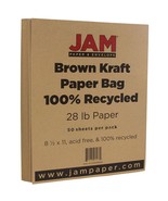 Jam Paper Matte 28lb Paper – 8.5 x 11 Letter – Brown Kraft – 50 Sheets/Pack - $602.05 MXN