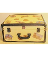 Small Pale Yellow Travel Trunk Decor Storage Multi Country Decals Leathe... - $1,210.31 MXN