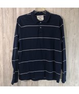 Aeropostale Polo Shirt Adult Large Blue White Striped Long Sleeve Mens H... - €10,10 EUR