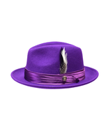 Mens Bruno Capelo Hat Australian Wool Crushable Fedora Giovani UN107 Purple - £52.96 GBP
