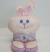 Playskool Crib Sitters Plush Bunny Rabbit Purple Pink Weighted Baby Rattle 1983 - $10.93