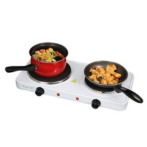 MegaChef Portable Easy Clean Dual Electric Cooktop Countertop Burner Stove - £44.03 GBP