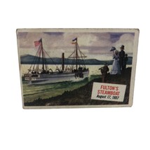 VTG 1954 Topps Scoop # 50 Fultons Steamboat Card Industrial Revolution - £32.14 GBP