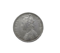Argento Puro Victoria Regina Uno Rupia India 1862 Vecchio Moneta - $475.16