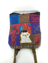Owl Fringe Hobo Purse Handbag Bag Shoulder Boho Hippie Made In Nepal Cro... - $20.74