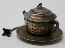 Vintage Teapot Shaped Tea Infuser/Strainer Stainless Steel - £14.11 GBP