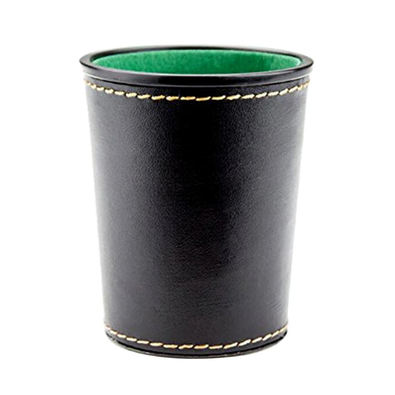 1 pc pu leather dice cup green flannel interior quiet dice shaker cup for liars dice thumb200