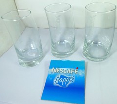 Nescafe Set of 3 Coffee Glass Modern Curve Design for Frappe, Collectibl... - £139.56 GBP