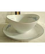 Royal Hostess Annabelle #5604 Gravy Bowl w/Drip Plate Silver Rim - $12.07 CAD