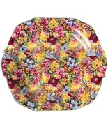 Vintage English Chintz Handled Plate Barker Brothers Tudor Ware Longton ... - $54.86 CAD