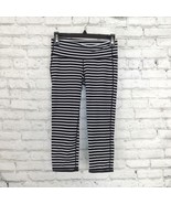 Athleta Chaturanga Leggings Womens Small Black White Stripe Capri Croppe... - $23.99