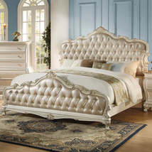 ACME Chantelle Queen Bed in Rose Gold PU & Pearl White 23540Q - $1,525.05