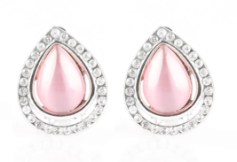 Paparazzi Noteworthy Shimmer Pink Clip-On Earrings - New - £3.58 GBP