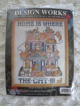 Sealed Design Works Home Is Where The Cat Is Cross Stitch Kit #9277 - 16" X 20" - $40.00