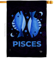 Pisces House Flag Zodiac 28 X40 Double-Sided Banner - £29.08 GBP