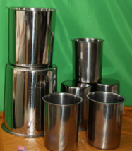 7 Piece Assorted Stainless Steel Container Buckets - £55.31 GBP