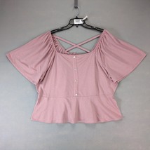 Love + Joy by FCT Pink Off-Shoulder Peasant Blouse Women&#39;s Plus Size 3X ... - $20.00