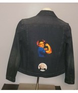 Rosie the Riveter Ladies Lee Riveted Denim Jean Jacket Girl Power Blue S... - $34.11 CAD