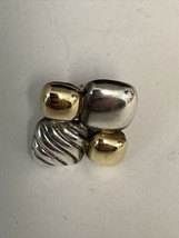 David Yurman Chiclet Tie Lapel Pin Sterling Silver &amp; 18K Gold 750 925 - $123.70